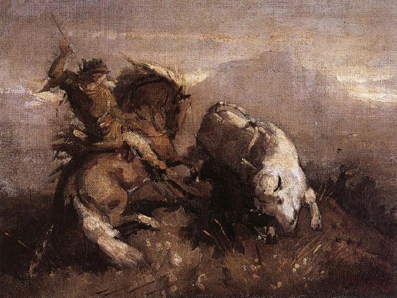 Nicolae Grigorescu Dragos Fighting the Bison